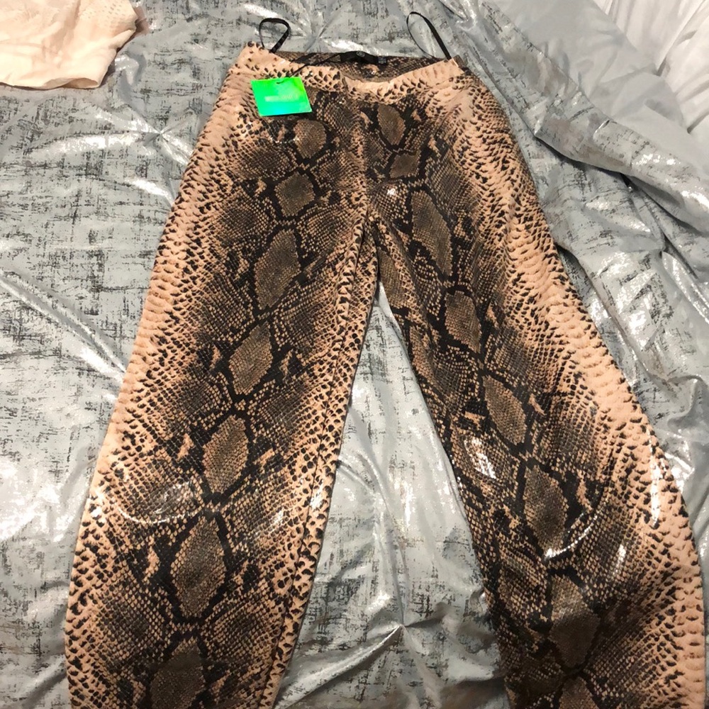 Missguided Snakeskin print pants